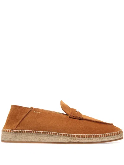 Bally Logo-stamp Suede Espadrilles In Brown