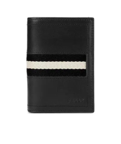 Bally Logo Stripe Wallet In Black