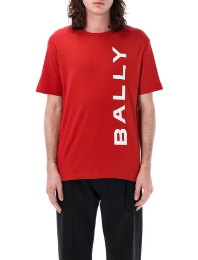 Bally Logo T-shirt In Red Lava