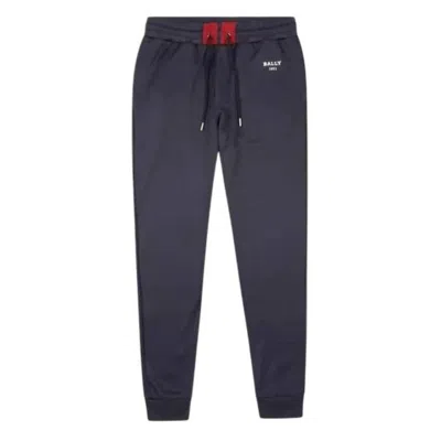 Bally Logo Technical Cotton Track Pants In Blue