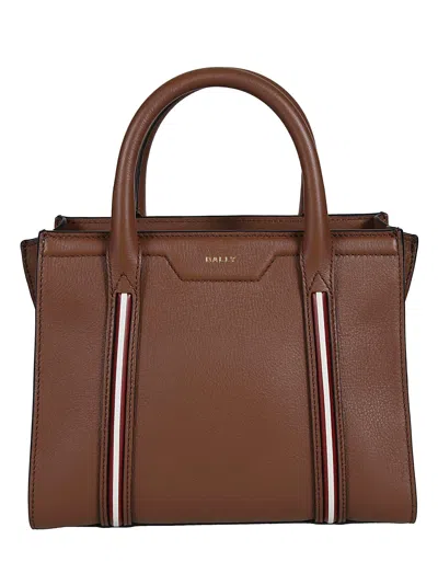 Bally Logo Top Zip Tote In Cuoio