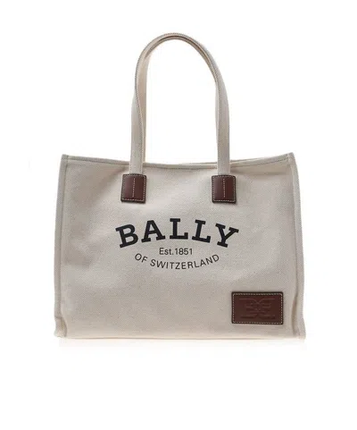 Bally Logo Tote Bag In Nude