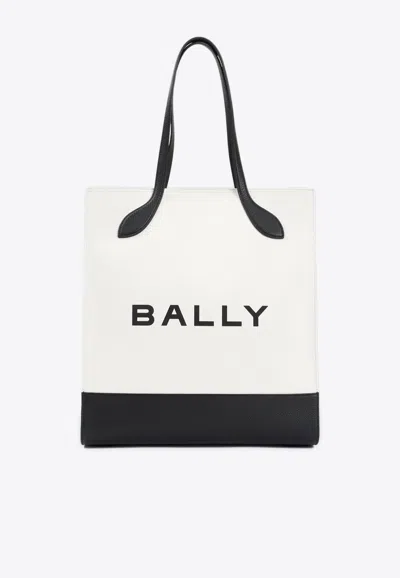 Bally Logo Tote Bag In White