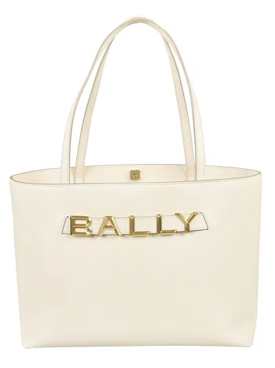 Bally Logo Tote In Cream