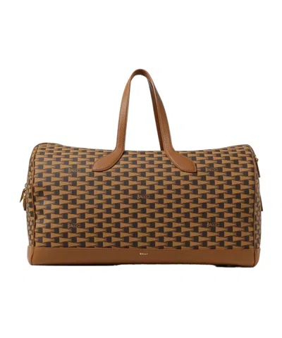 Bally Logo Travel Bag In Brown
