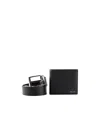 Bally Logo Wallet Belt Set In Black