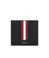 Bally Bi Fold Calf Leather Wallet In Black And Red In Black