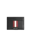 Bally Black Leather Card Holder In Black