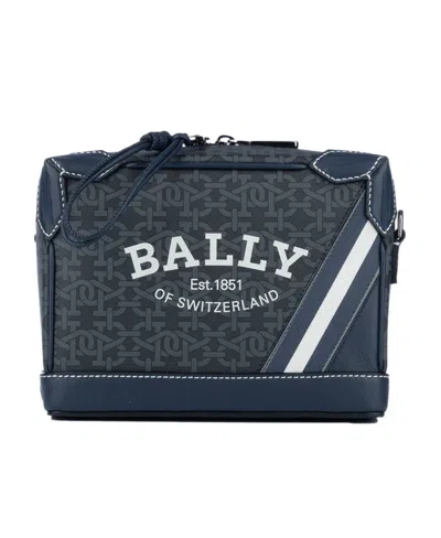 Bally Logo Zipper Shoulder Bag In Black
