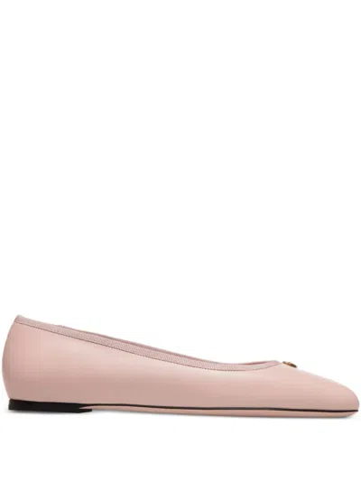 Bally Logo-detail Ballet Flat In Pink