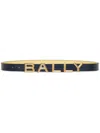 Bally Logomania Reversible Leather Belt In Blue