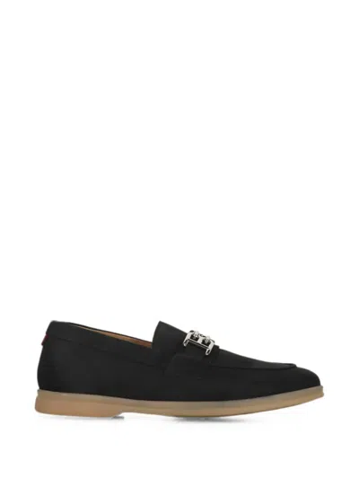 Bally Logo-plaque Leather Loafers In Black