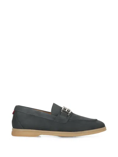Bally Logo-plaque Leather Loafers In Green