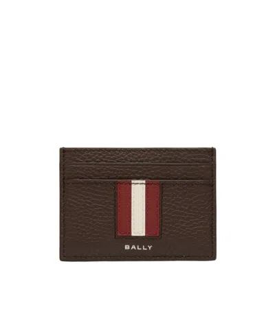 Bally Logo-print Leather Card Holder In Brown
