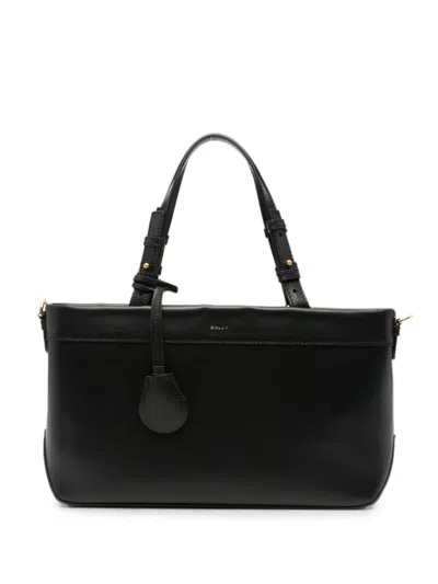 Bally Logo-print Leather Tote Bag In Black