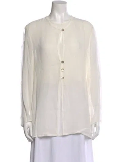 Pre-owned Bally Long Sleeve Blouse In Neutral