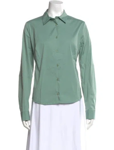 Pre-owned Bally Long Sleeve Button-up Top In Green
