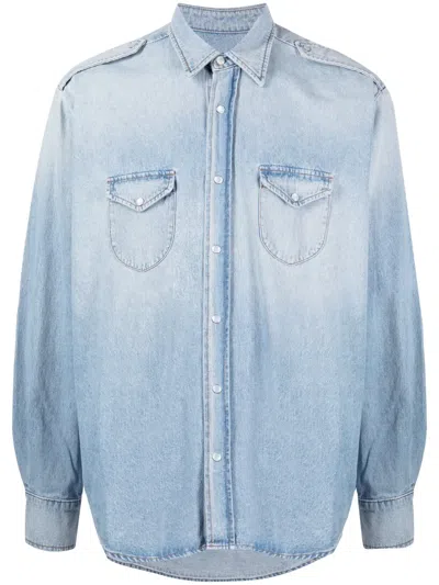 Bally Long-sleeve Denim Shirt In 蓝色