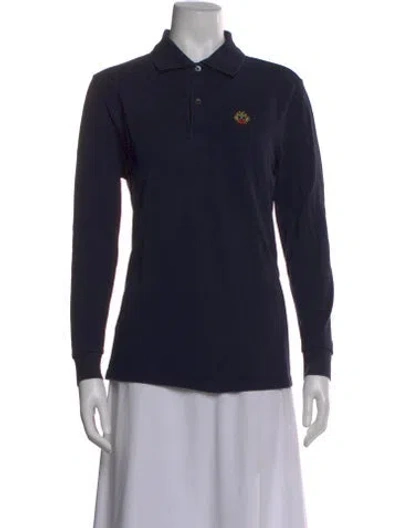 Pre-owned Bally Long Sleeve Polo In Blue