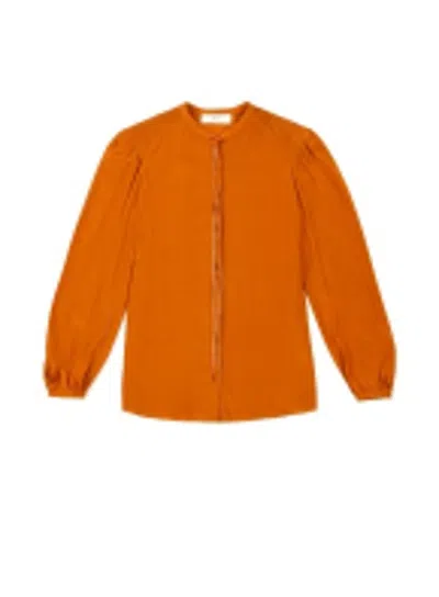 Bally Long Sleeve Viscose Blouse In Yellow