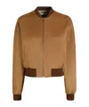 Bally Bomber Jacket With Suede Finish And Pockets In Brown