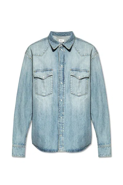 Bally Long-sleeved Denim Shirt In Blue