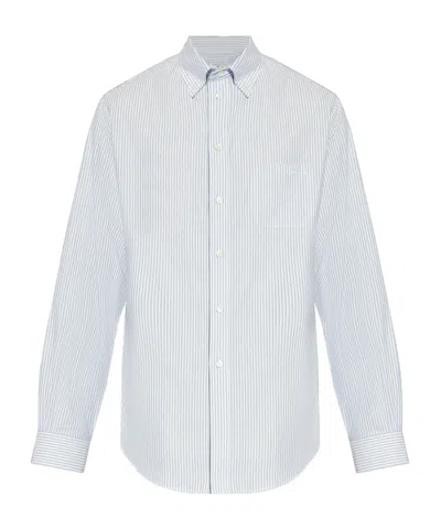 Bally Long Sleeved Striped Buttoned Shirt In White