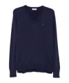 Bally V-neck Sweater With Ribbed Cuffs And Hem In Black