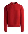Bally Crewneck Sweater With Long Raglan Sleeves In Red