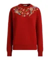 Bally Alpine Flowers-embroidered Sweater In Red