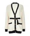 Bally Logo Jacquard Belted Cardigan In White