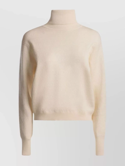 Bally Long Sleeves Textured Knit Crewneck In Pastel