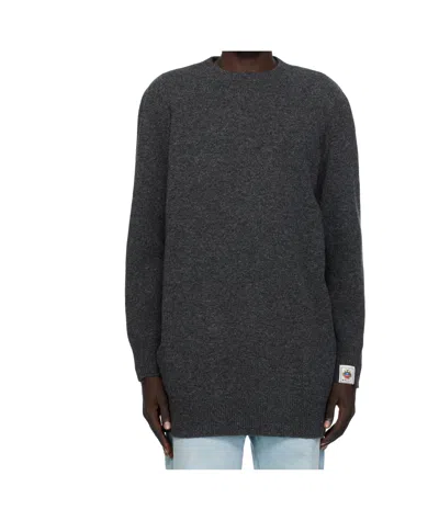 Bally Long Wool Sweater In Gray