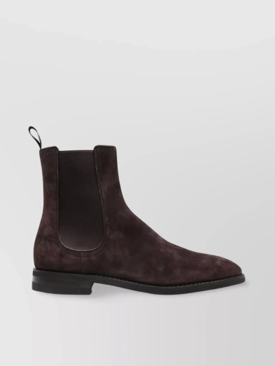 Bally Low Block Heel Ankle Boots In Brown