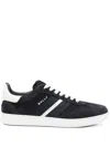 Bally Casual Round Toe Low Sneakers With Stripe In Black