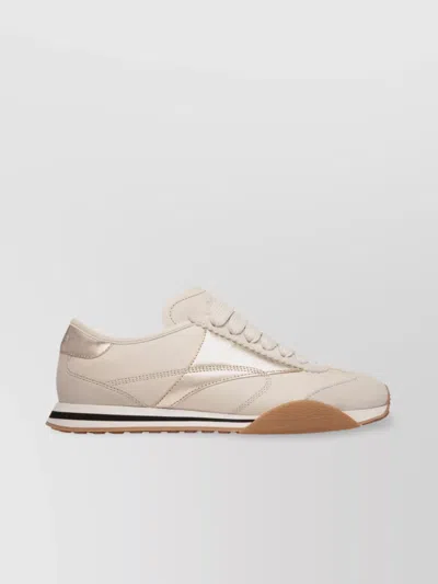 Bally Low Top Sneakers In Beige/gold-tone Calf Leather