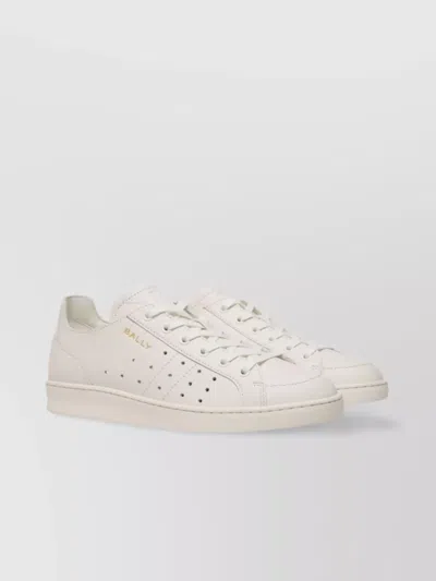 Bally Low Top Sneakers With Perforated Rubber Sole In White