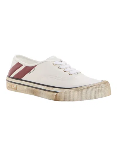 Bally Lyder 6305875 Men's White/red Leather Sneakers In Multi