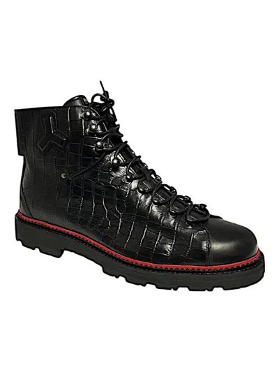 Bally Madigan 6234385 Men's Black Calf Embossed Leather Boots