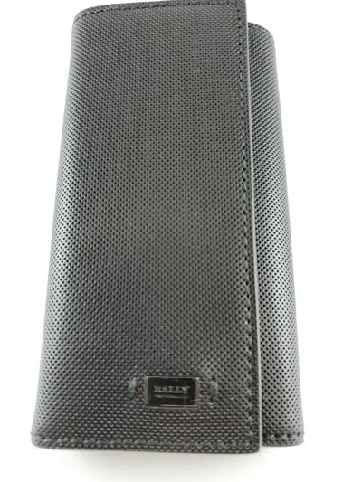 Bally Maltos Men's 6218440 Black Leather Key Case Wallet In Grey