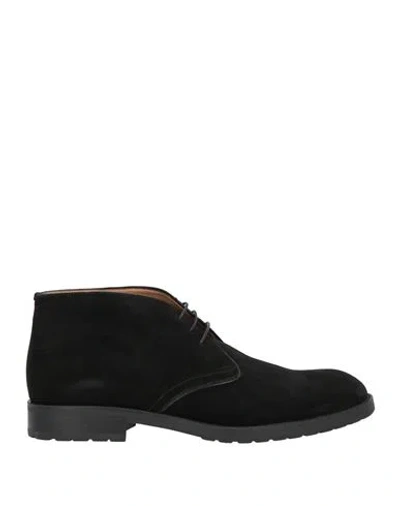 Bally Man Ankle Boots Black Size 10.5 Cow Leather In Black