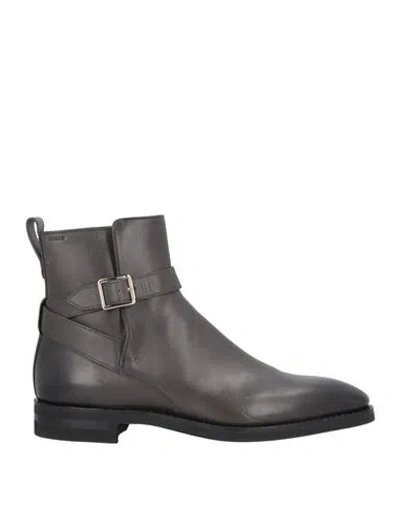 Bally Man Ankle Boots Charcoal Size 9 Calfskin In Grey