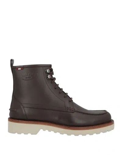 BALLY BALLY MAN ANKLE BOOTS DARK BROWN SIZE 7 CALFSKIN