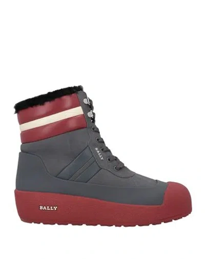 Bally Man Ankle Boots Steel Grey Size 9 Calfskin In Gray