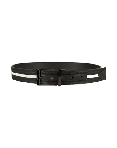 Bally Man Belt Black Size 42 Leather, Textile Fibers