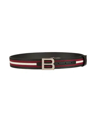 Bally Man Belt Brick Size 42 Leather, Textile Fibers In Black
