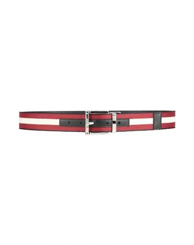 Bally Man Belt Burgundy Size 38 Textile Fibers In Red
