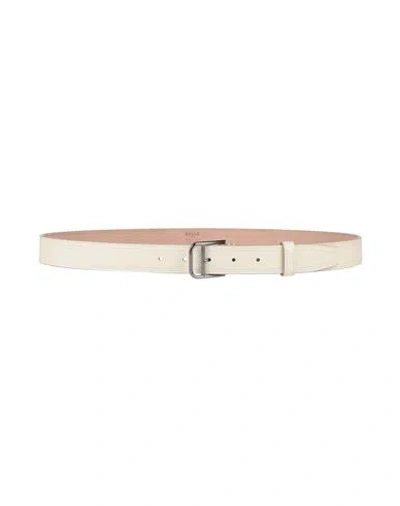 Bally Man Belt Cream Size 42 Leather In White