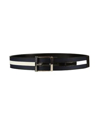 Bally Man Belt Navy Size 42 Textile Fibers In Black