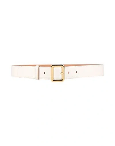 Bally Man Belt White Size 34 Leather In Neutral